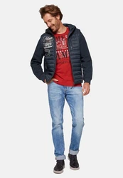 CAMP DAVID Steppjacke Jacke halb Stepp- und Softshelljacke Dunkelblau/Hellblau/Dunkelrot