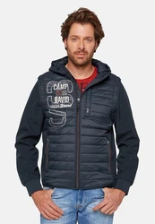 CAMP DAVID Steppjacke Jacke halb Stepp- und Softshelljacke Dunkelblau/Hellblau/Dunkelrot