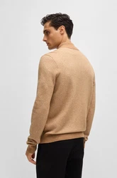 BOSS Strickjacke H-Eltorno Braun/Beige/Khaki
