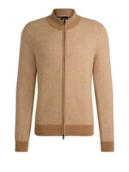 BOSS Strickjacke H-Eltorno Braun/Beige/Khaki