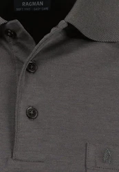 RAGMAN Poloshirt Langarmshirts Dunkelgrau/Grau/Khaki/Hellgrau