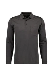 RAGMAN Poloshirt Langarmshirts Dunkelgrau/Grau/Khaki/Hellgrau