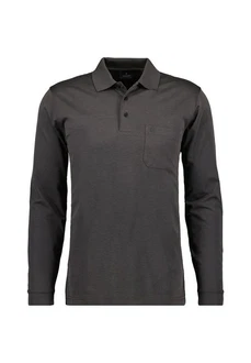 RAGMAN Poloshirt Langarmshirts Dunkelgrau/Grau/Khaki/Hellgrau