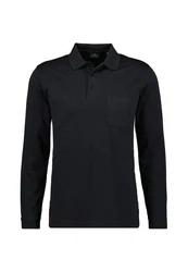 RAGMAN Poloshirt Langarm Polo Schwarz/Dunkelblau