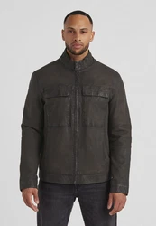 Milestone Lederjacke MSTizian Khaki/Dunkelgrün/Dunkelbraun/Grau/Braun