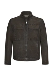 Milestone Lederjacke MSTizian Khaki/Dunkelgrün/Dunkelbraun/Grau/Braun