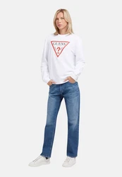 Guess Sweatshirt Audley Weiß/Creme/Hellblau/Rot