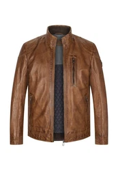 Milestone Lederjacke MS-Pepino Braun/Beige