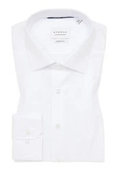 Eterna Langarmhemd Weiß/Braun/Creme