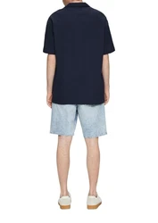 QS Kurzarmhemd Dunkelblau/Blau/Hellblau