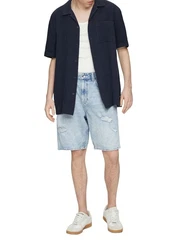 QS Kurzarmhemd Dunkelblau/Blau/Hellblau