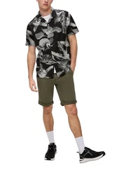 QS Kurzarmhemd aus Viskosemix Blau/Schwarz/Lila
