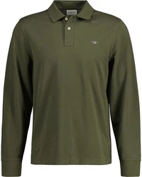 GANT Poloshirt REGULAR SHIELD LONGSLEEVE PIQUE RUGGER Dunkelgrün/Grün/Khaki