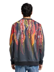 CARLO COLUCCI Sweatshirt Di Spigno Orange/Hellblau/Schwarz/Mischfarben