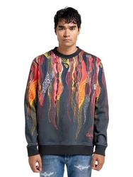 CARLO COLUCCI Sweatshirt Di Spigno Orange/Hellblau/Schwarz/Mischfarben