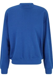 URBAN CLASSICS Rundhalspullover Light Terry Crew Blau