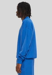 URBAN CLASSICS Rundhalspullover Light Terry Crew Blau