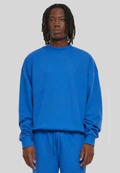 URBAN CLASSICS Rundhalspullover Light Terry Crew Blau