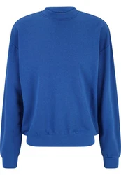 URBAN CLASSICS Rundhalspullover Light Terry Crew Blau
