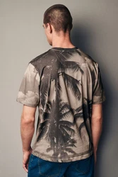 Next T-Shirt mit Hokusai-Motiv Weiß/Braun/Khaki/Beige/Dunkelgrün/Grün