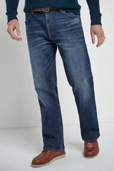 Next Bootcut Jeans Straight Fit Jeans mit Gürtel Blau/Dunkelblau