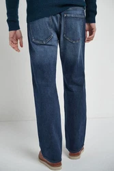 Next Bootcut Jeans Straight Fit Jeans mit Gürtel Blau/Dunkelblau