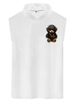 RMK Tanktop Herren Muskelshirt mit Teddybr Druck Weiß/Dunkelblau/Braun/Schwarz/Creme