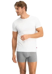 Levi's T-Shirt mit breitem Logobund Weiß/Creme