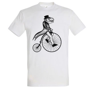 Youth Designz Print-Shirt T-Rex Zweirad Herren T-Shirt Weiß/Grau/Creme/Hellgrau Youth Designz Print-Shirt T-Rex Zweirad Herren T-Shirt Weiß/Grau/Creme/Hellgrau