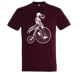 Youth Designz Print-Shirt T-Rex Zweirad Herren T-Shirt Dunkelrot/Bordeaux/Lila/Rosa