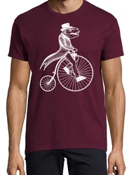 Youth Designz Print-Shirt T-Rex Zweirad Herren T-Shirt Dunkelrot/Bordeaux/Lila/Rosa
