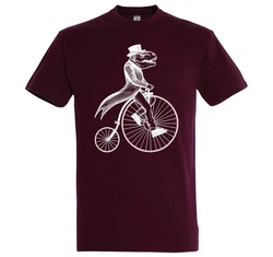 Youth Designz Print-Shirt T-Rex Zweirad Herren T-Shirt Dunkelrot/Bordeaux/Lila/Rosa