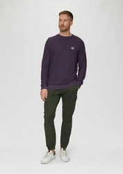 s.Oliver Strickpullover mit Struktur und Label-Patch Garment Dye Dunkelblau/Lila