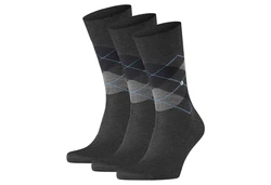 Burlington Kurzsocken Herren Socken 3er Pack - Manchester Dunkelblau/Dunkelgrau/Grau
