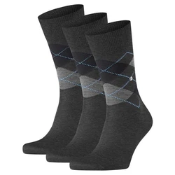 Burlington Kurzsocken Herren Socken 3er Pack - Manchester Dunkelblau/Dunkelgrau/Grau