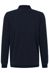 bugatti Langarm-Poloshirt Dunkelblau/Blau