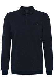 Langarm-Poloshirt mit feiner Strukturoptik