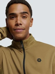 NO EXCESS Sweatjacke Sweatshirt Khaki/Dunkelgrün/Beige/Braun