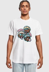 MisterTee T-Shirt Crew Luv Tee Weiß/Grün/Rosa/Creme