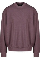 URBAN CLASSICS Rundhalspullover Light Terry Crew Lila/Rosa