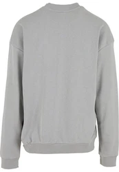URBAN CLASSICS Rundhalspullover Light Terry Crew Grau/Hellgrau