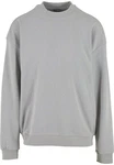 URBAN CLASSICS Rundhalspullover Light Terry Crew Grau/Hellgrau