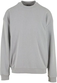 URBAN CLASSICS Rundhalspullover Light Terry Crew Grau/Hellgrau