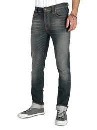 Slim-fit-Jeans Stretch - Bio-Baumwolle - Graublau - Thin Finn Grey Authentic
