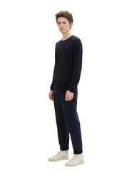 TOM TAILOR Denim Chinohose Four-Pocket Style Dunkelblau/Hellblau