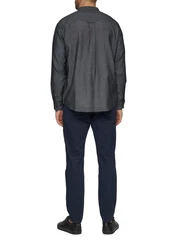 s.Oliver Langarmhemd Regular Fit mit Stehkragen Dunkelblau/Dunkelgrau/Grau