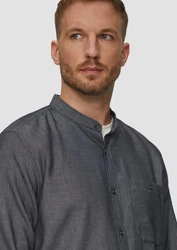 s.Oliver Langarmhemd Regular Fit mit Stehkragen Dunkelblau/Dunkelgrau/Grau