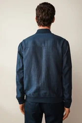 Next Leinensakko Bomberjacke Nova Fides Hellblau/Dunkelblau/Blau