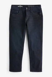 Next Straight-Jeans Straight-Fit Stretch-Jeans mit Gürtel Dunkelblau/Blau