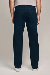 Next Straight-Jeans Straight-Fit Stretch-Jeans mit Gürtel Dunkelblau/Blau